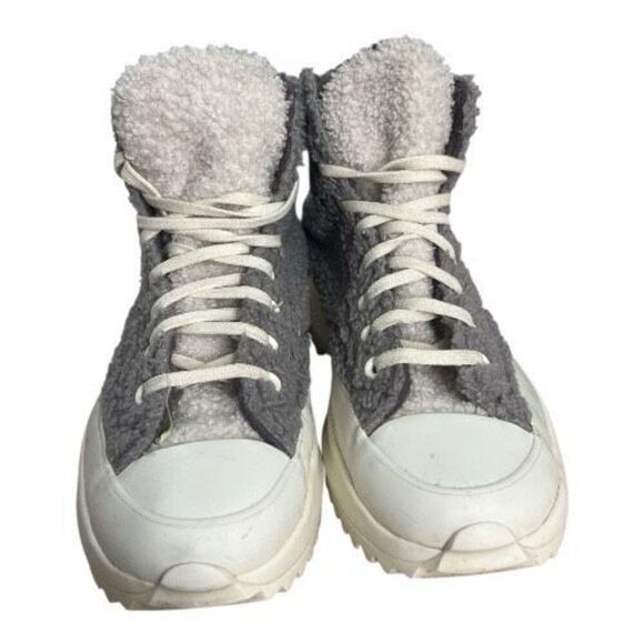 Converse Run Star Hike High Grey Sherpa Vapor Mauve Shoes 172202C Size M/8 W/9.5 - Picture 2 of 11